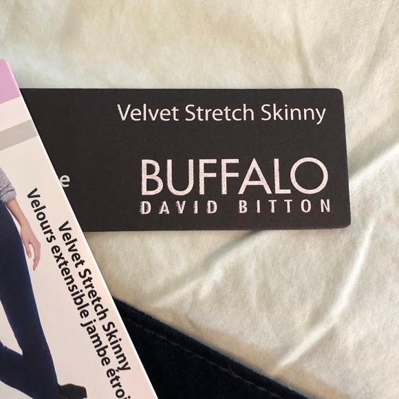 Worn once BUFFALO Stretch Velvet Navy Skinny Pants - Picture 6 of 6